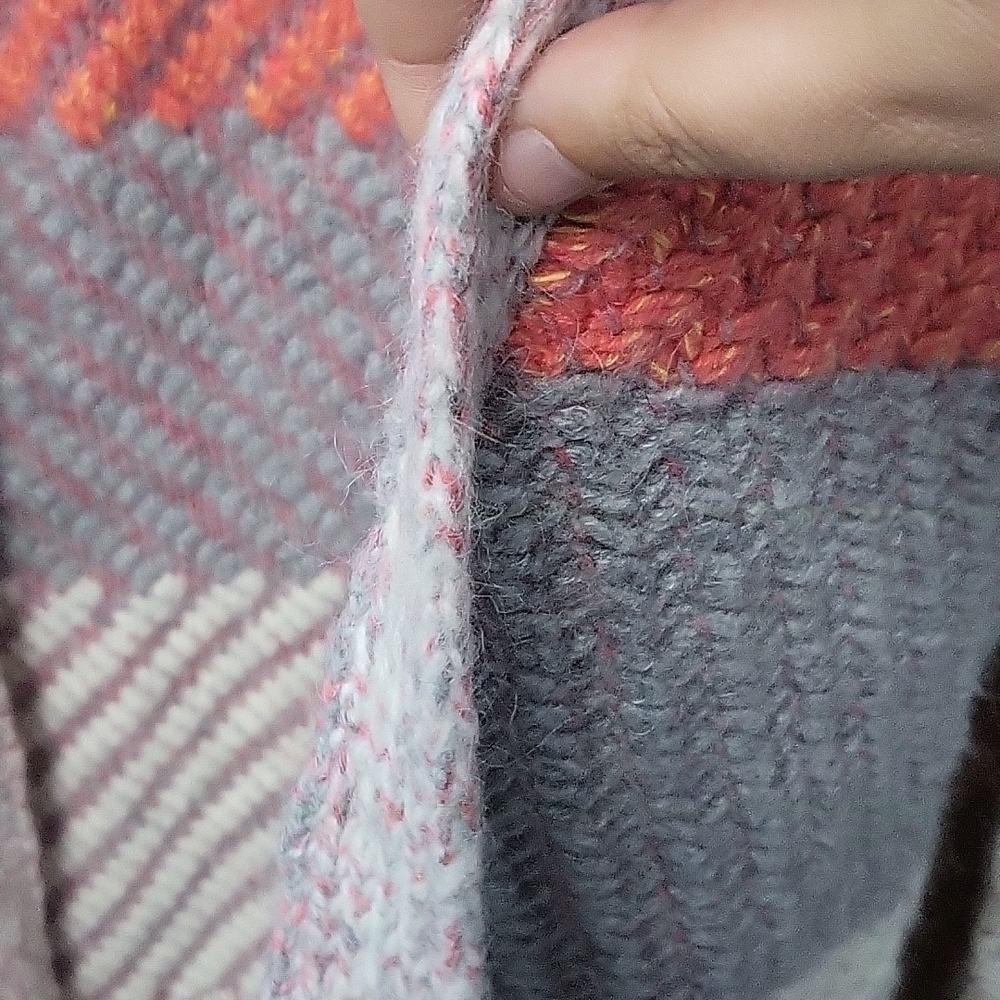 American Eagle Nylon/Cotton/Wool/Alpaca/Mohair Blend Colorblocked Thick Cardgian - Picture 5 of 7